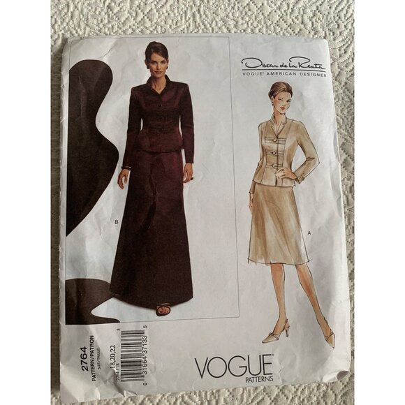 Vogue Misses Jacket Skirt Sewing Pattern 2764 Sz 18 - 22 Uncut - Picture 8 of 9